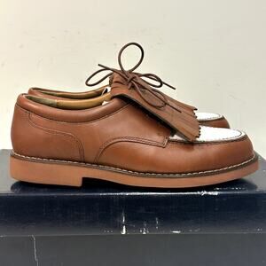 NIB Polo Golf Men's Spectator Kiltie Golf Shoes Spikeless NOS VTG Portugal 8 B